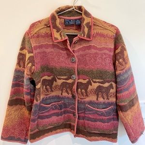 Vintage 90s Jane Ashley women's western style sweater jacket S